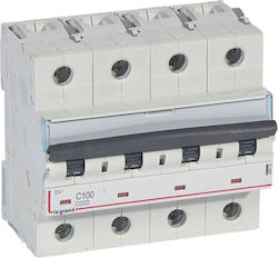 Legrand Dx³ 4p 100a Αυτόματη Ασφάλεια Τριφασική 10ka 400v Τύπου C Διακοπή Ουδετέρου Ν 408704