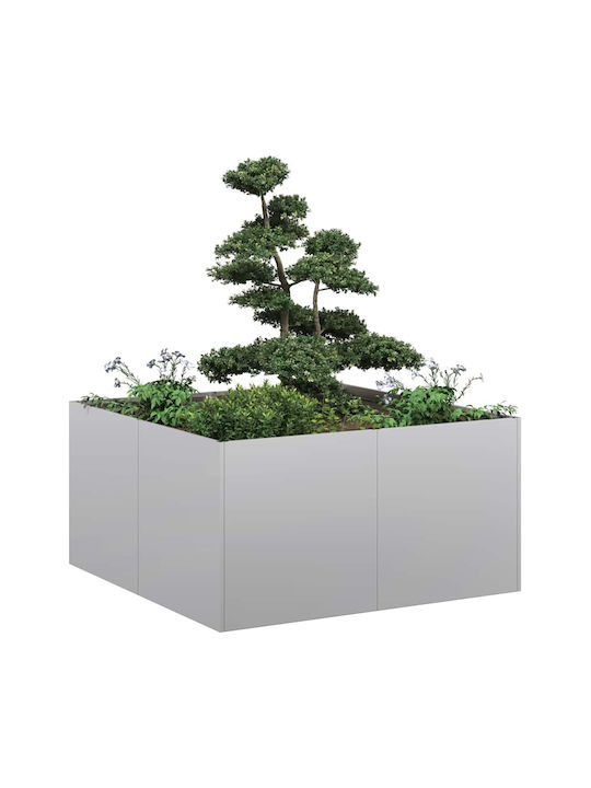 vidaXL Planter Box Metallic Silver 80x80x40cm.