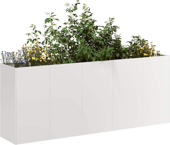vidaXL Planter Box Metal Silver 200x40x80cm.