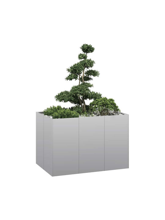vidaXL Planter Box Metallic Silver 120x80x80cm.