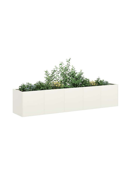 vidaXL Blumenkasten Metallisch White 200x40x40cm.