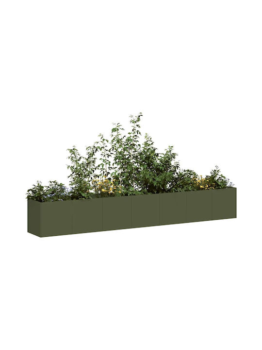 vidaXL Blumenkasten Metallisch Green 280x40x40cm.