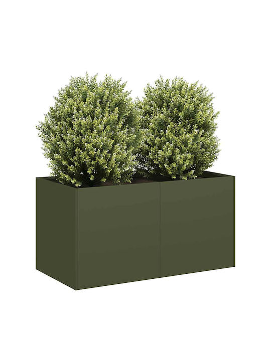 vidaXL Planter Box Metal Verde 80x40x40cm.