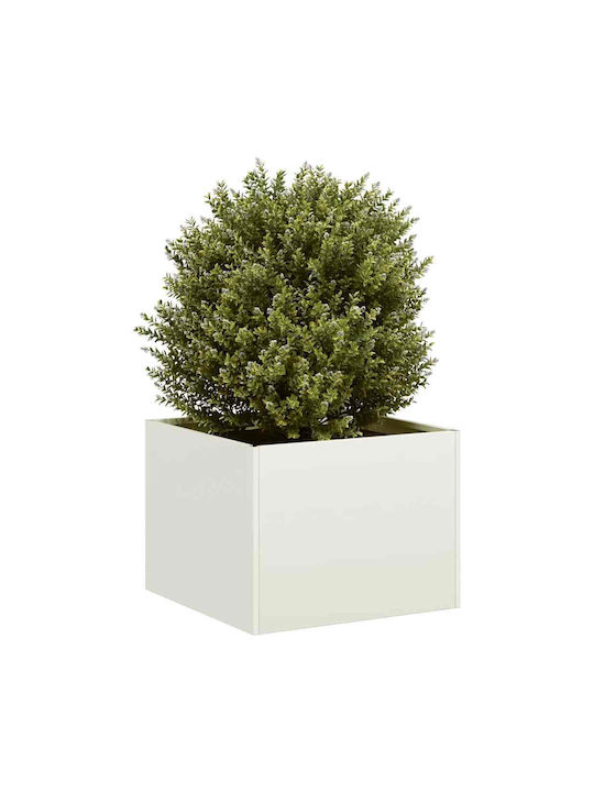 vidaXL Planter Box Metallic White 40x40x30cm.
