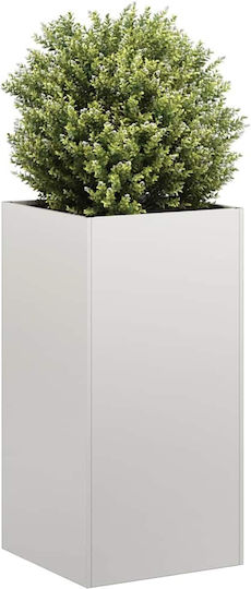 vidaXL Метална Кутия За Саксии Сребриста 40x40x80см