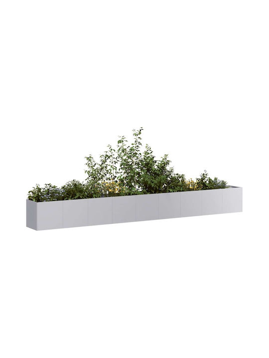 vidaXL Planter Box Metalic Argintiu 360x40x40 cm