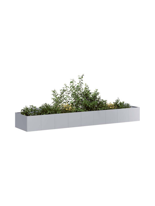 vidaXL Кутия за саксии Метал Silver 360x80x40см.