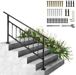 Vevor Outdoor Stair Railing Adjustable Iron Handle 1-4 Steps Matte Black Vevor Outdoor Stair Railing Adjustable Iron Handle 1-4 Steps Matte Black