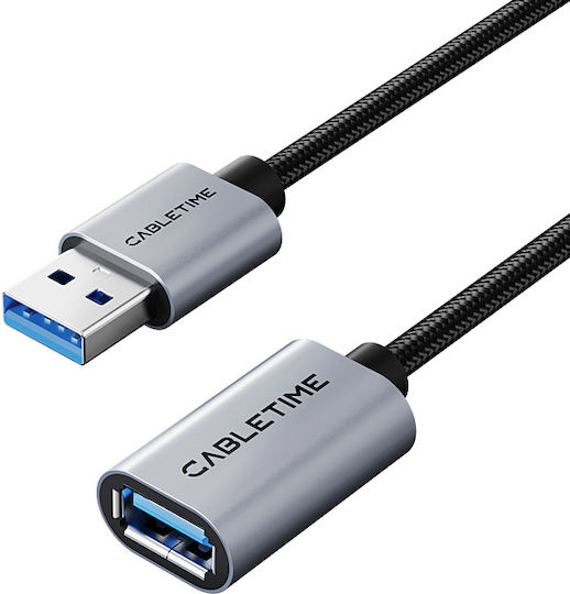 Cabletime USB 2.0 Кабел USB-A мъжки - USB-A женски Черен 3m CT-AMAF1-AG3