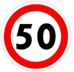 Idealstore Reflective Speed Limit Sign 50 Km H