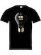 Black Cotton Blouse for Adults by Pegasus with AC/DC Print