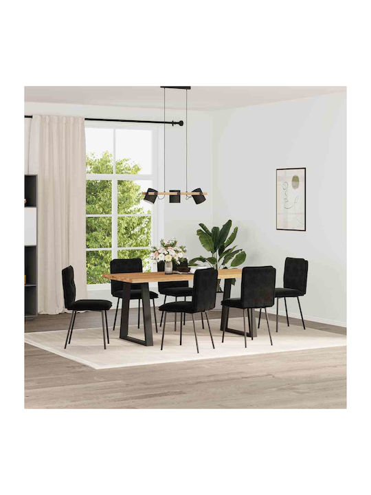 Stühle Speisesaal Black Velvet-Black Metal 6Stü...