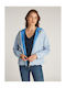 Women's Short Lifestyle Jacket Double Sided Windproof for Spring or Autumn Light Blue