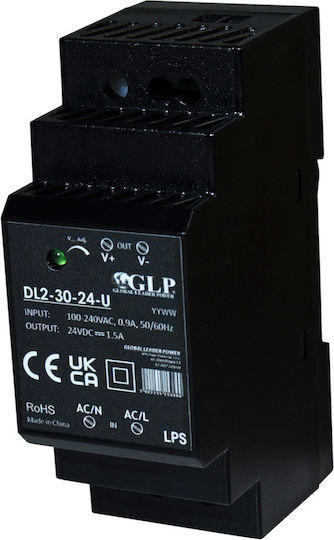 Dl2-30-12-u Power Supply Glp/dl2 Power Supplies Glp 12v 2a 24w Din Rail Psu P