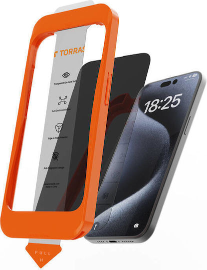 Torras Tempered Glass Μαύρο (iPhone 15 Plus / 16 Plus)