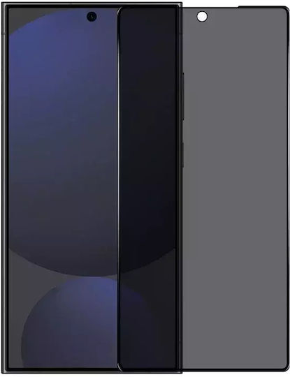 Techwave 5D 0.3mm Full Glue Privacy Full Face Tempered Glass Μαύρο (Galaxy S25 Ultra)