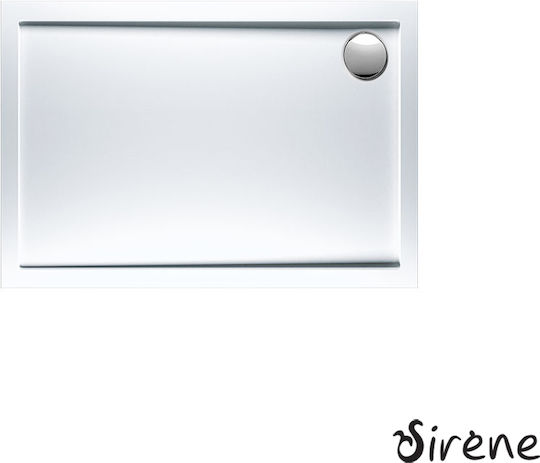 Sirene Ακρυλική Ντουζιέρα 110x72cm Λευκή