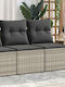 Two-Seater Outdoor Rattan Sofa with Cushions 55x55x69cm