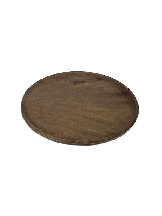 Nakaro Wood Чиния Плитко Дърво Кафяв с Диаметър 33см