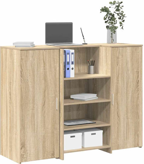 vidaXL Επαγγελματικό Γραφείο Υποδοχής Π135xΒ50xΥ103.5cm με Ντουλάπι