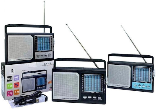 FP-818 Επιτραπέζιο Ραδιόφωνο με Bluetooth Ασημί
