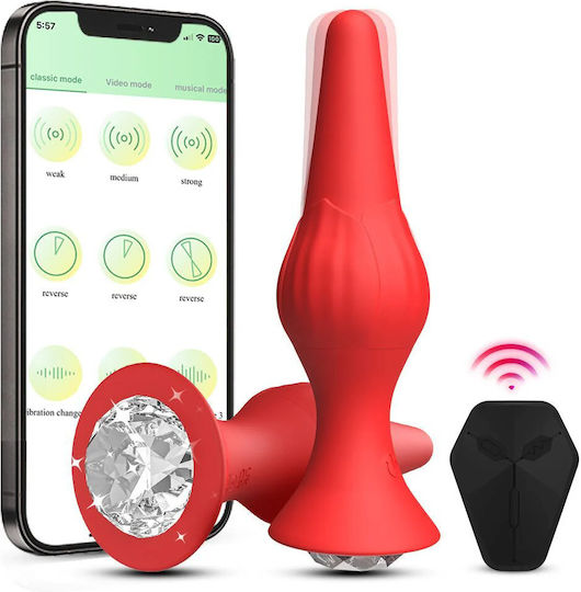 abgesonderte befriedigung wird beansprucht SMD Anal Plug with Wireless Functionality and Vibration Red