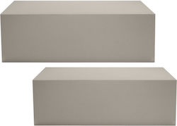 Wooden Display Stand Set/2 Ecru Rectangular L:120x80x46 S:110x70x40cm 1/box