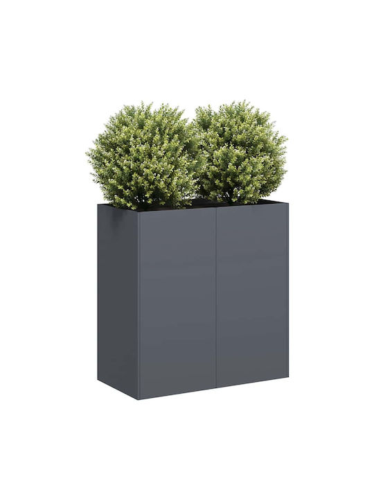 vidaXL Blumenkasten Metallisch Charcoal 80x40x8...