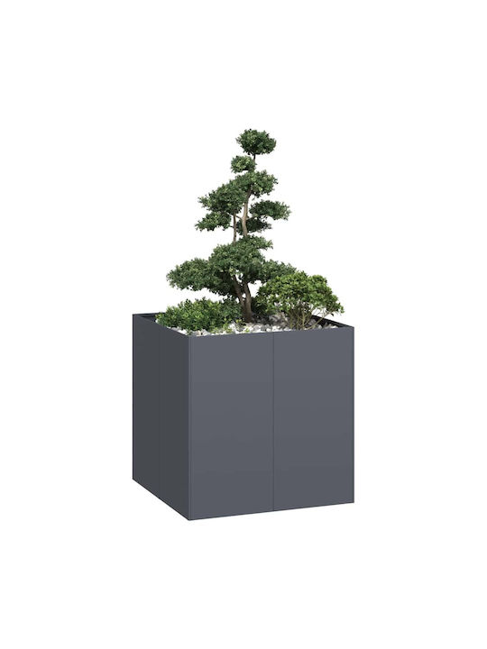 vidaXL Blumenkasten Metallisch Charcoal 80x80x8...