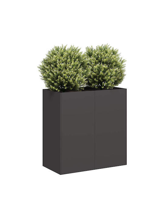 vidaXL Blumenkasten Metallisch Black 80x40x80cm.