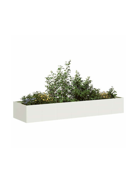vidaXL Planter Box Metal Alb 280x80x40cm.