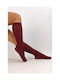 Women's Socks 50 Den Bordeaux with Print