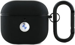 BMW Hülle Leder mit Haken in Silber Farbe für Apple AirPods 4