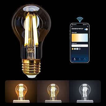 Aigostar Smart Lampe LED 6W für Fassung E27 und Form A60 Einstellbar Weiß 806lm