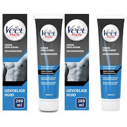 Veet Men Depilatory Cream Sensitive Skin Κιτ Αποτρίχωσης 2x200ml Veet Men Depilatory Cream Sensitive Skin Κιτ Αποτρίχωσης 2x200ml