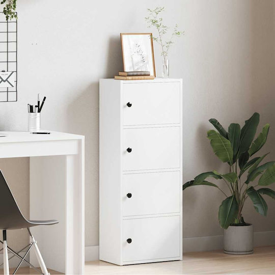 Standvitrine fürs Wohnzimmer aus Spanplatte Weiß 40x24x102 cm