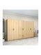 Шест врати Гардероб Victoria Natural Beech 300x60x181см