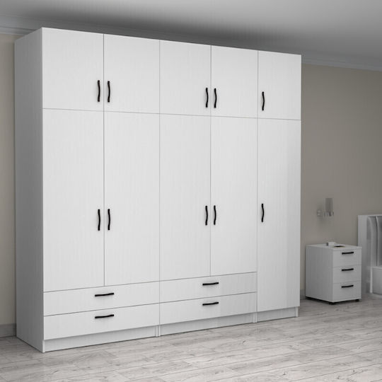 Five Door with Loft Victoria 250x60x240cm White Five Door with Loft Victoria 250x60x240cm White
