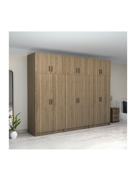 Six Door Wardrobe Victoria with Loft Walnut 300...