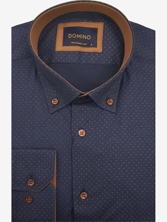 Domino Baumwolle Hemd Blue