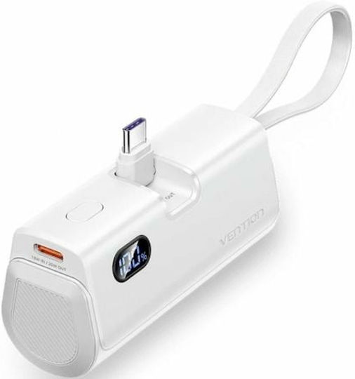 Vention FHQW0 Power Bank 4800mAh 20W με Θύρα USB-C Λευκό