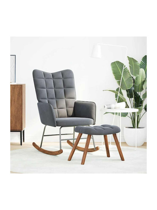 Rocking Armchair with Footstool Dark Grey 61x78...
