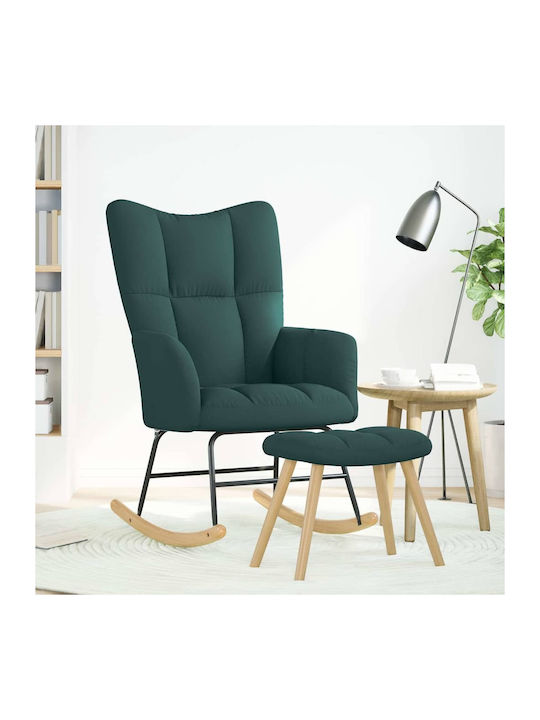 Fotoliu Balansoar cu Puf Dark Green 61x78x95cm