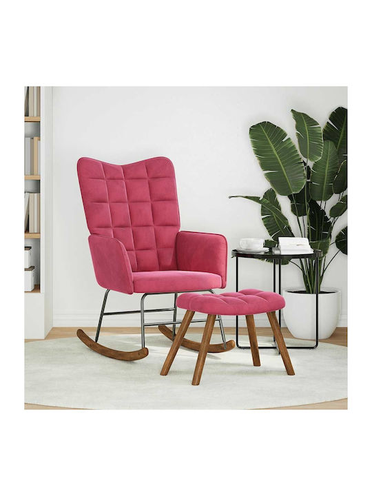 Rocking Armchair with Footstool Red 61x78x98cm