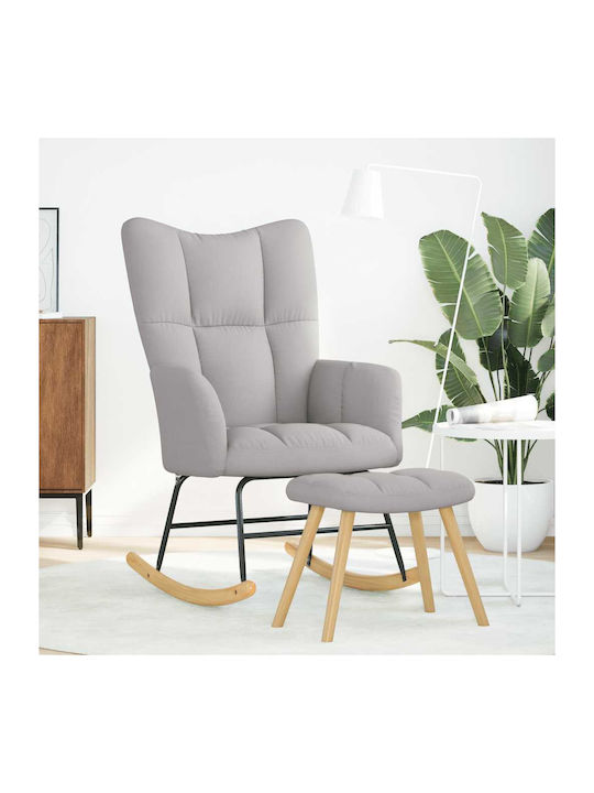 Schaukelstuhl mit Fußhocker Grey 61x78x95cm