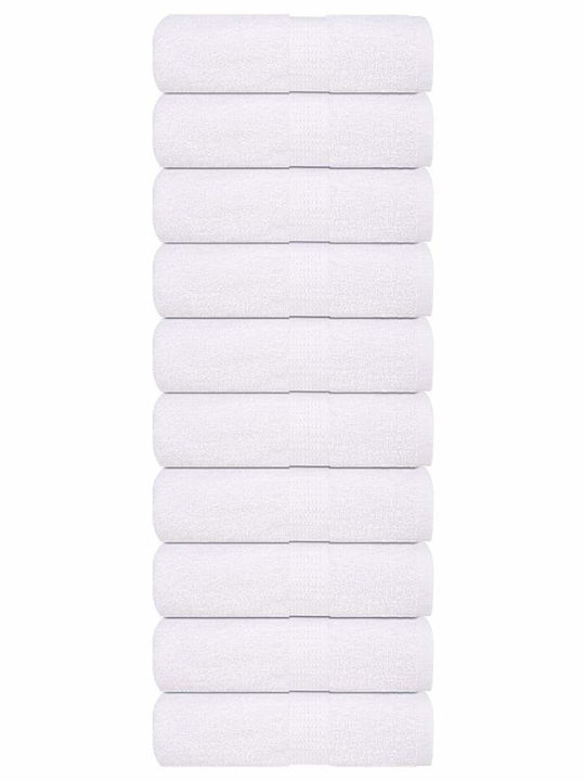 vidaXL 30x30cm White Bath Towel Weight 360gsm