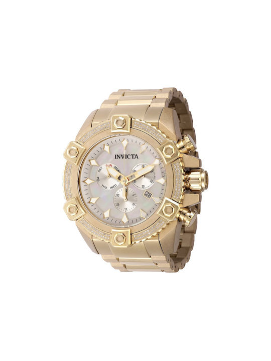 Invicta Pro Diver Γυναικείο Ρολόι 56mm Μπαταρίας με Χρυσό