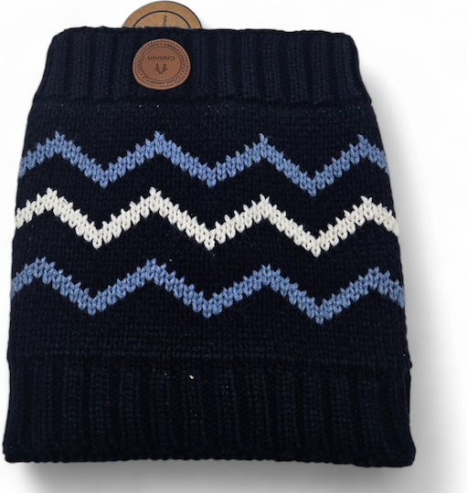 Beanie Unisex Fleece Σκούφος Πλεκτός σε Μπλε χρώμα