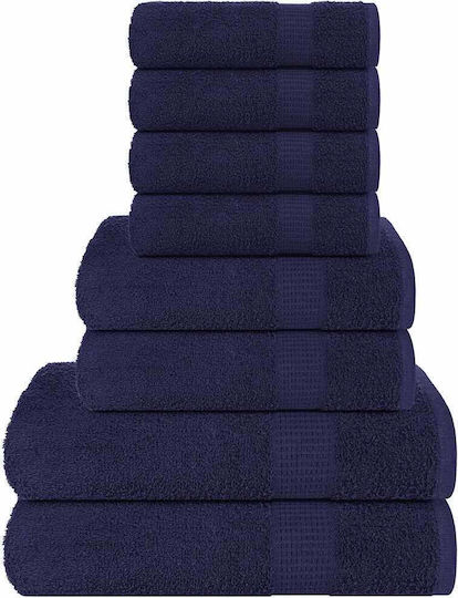 vidaXL Handtuch-Set Badetücher 8-tlg Marineblau Gewicht 360gr/m²