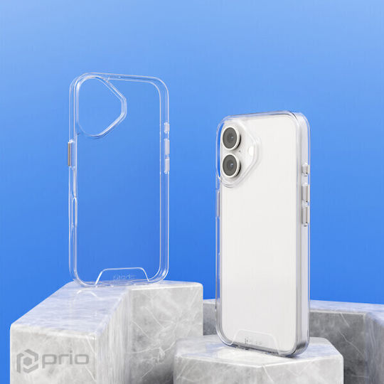 Prio Protective Cover Silicone Back Cover 1.3mm Transparent for iPhone 16 Plus